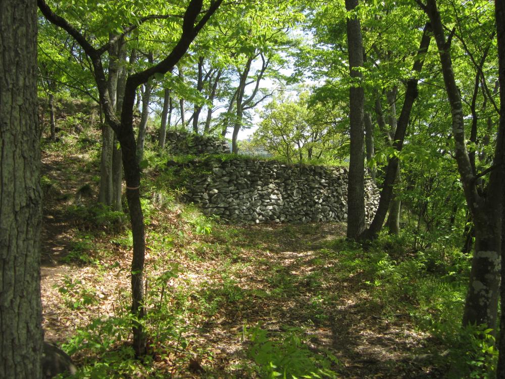 霞城跡の石垣(中核部)の写真