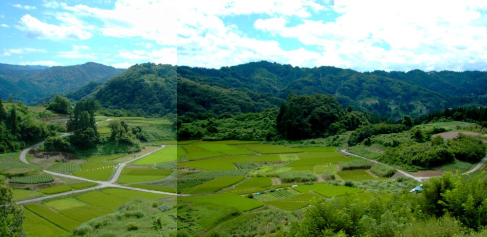 信更町湧池の山体崩壊跡 善光寺地震で生まれた典型的な「地すべり地形」の写真