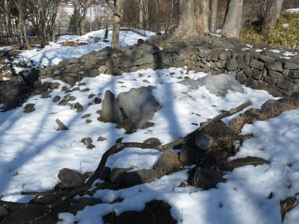 大室古墳群 発掘後に石室を露出展示してある241号墳の写真