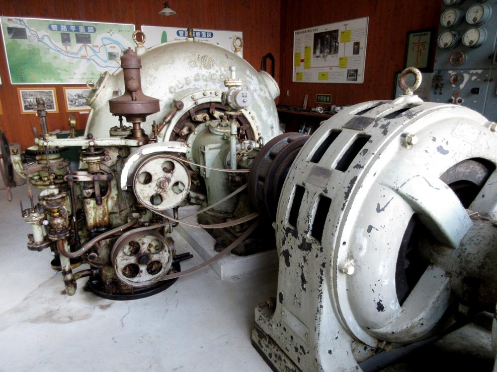 旧上水電力発電所 水車から発電機まで