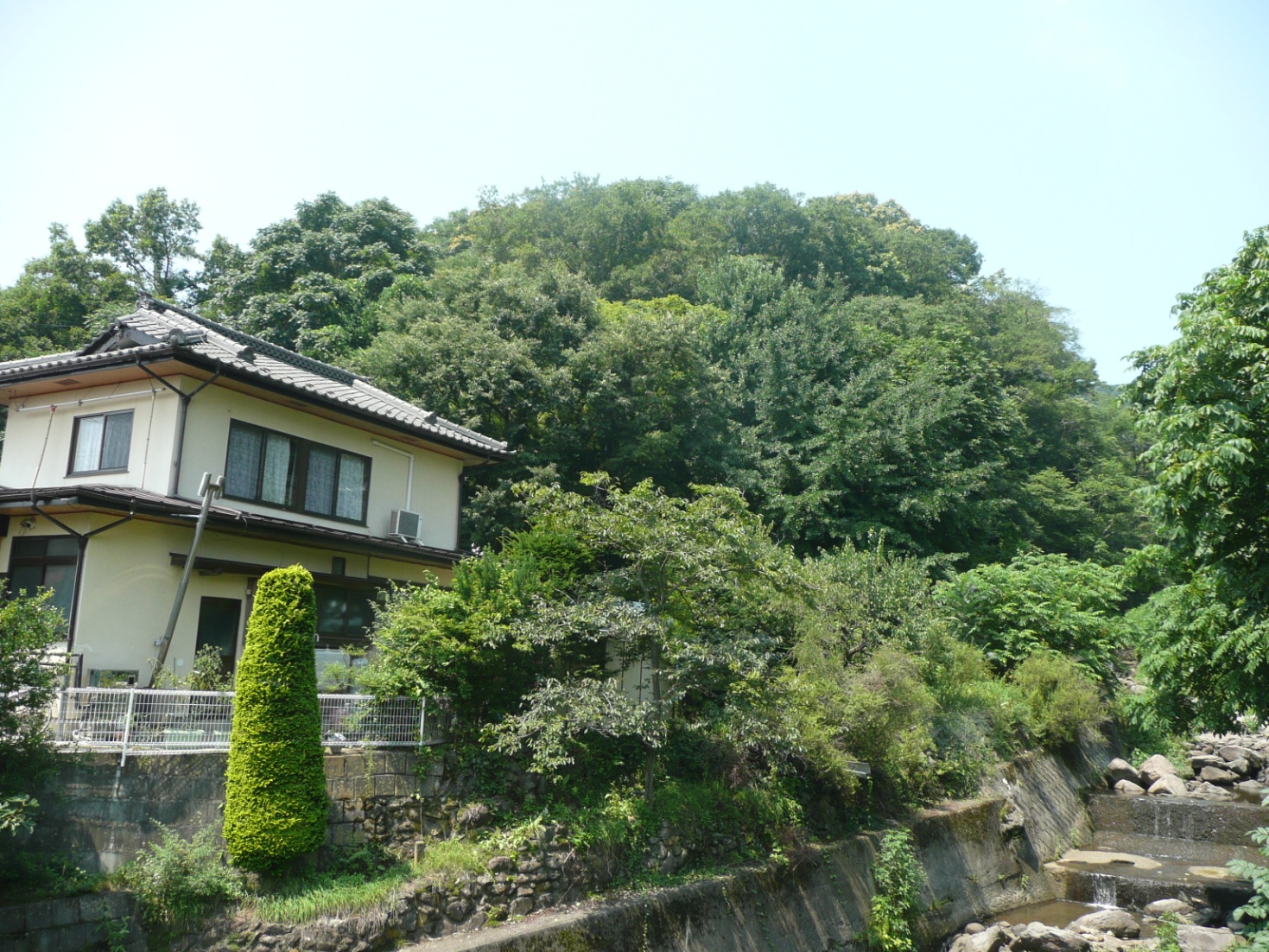 石川城跡⑤　聖川橋から見た石川城跡