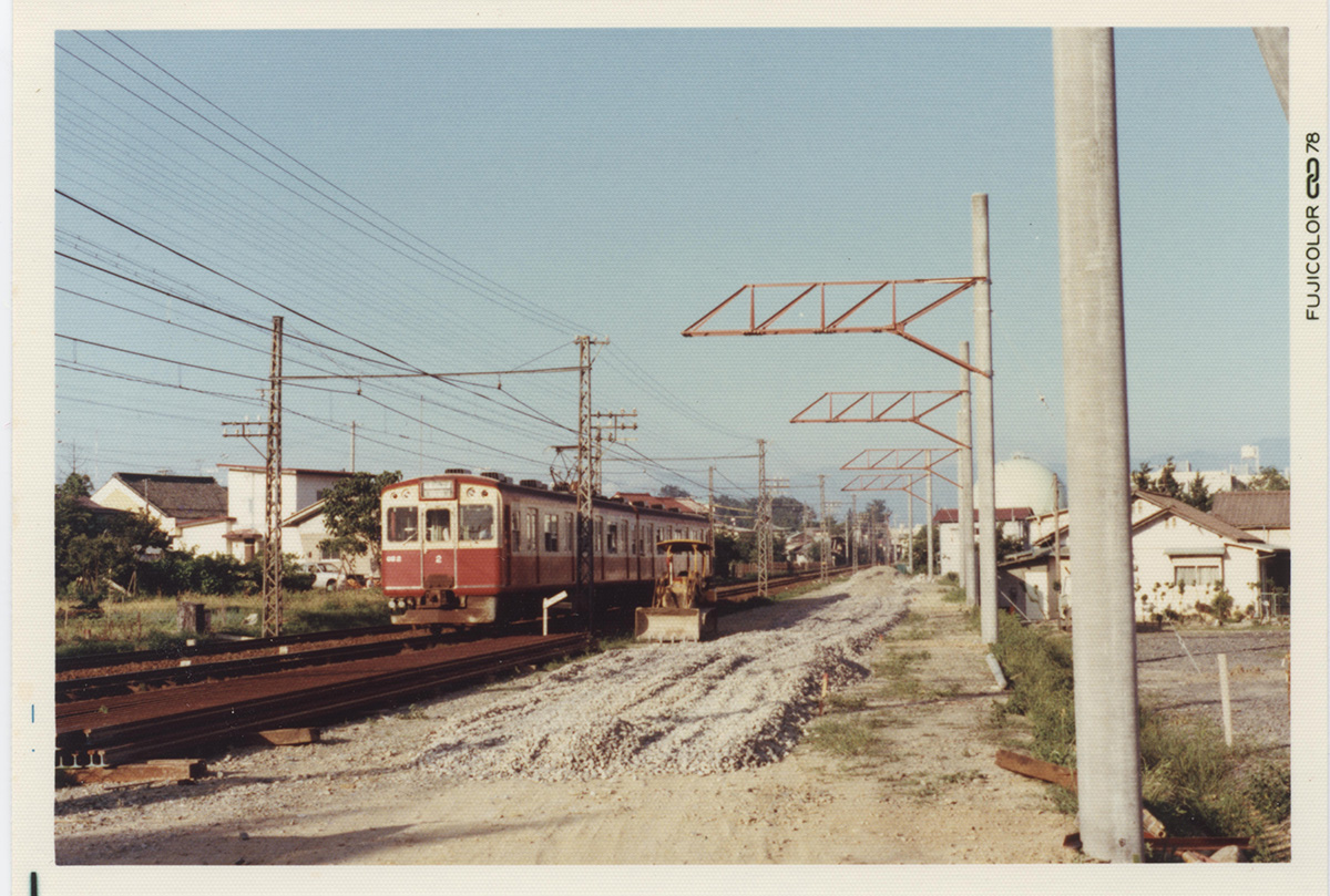 善光寺下駅付近仮線工事